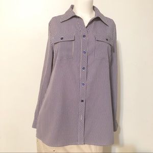 Elements Tan/ Blue Blouse Size- Small